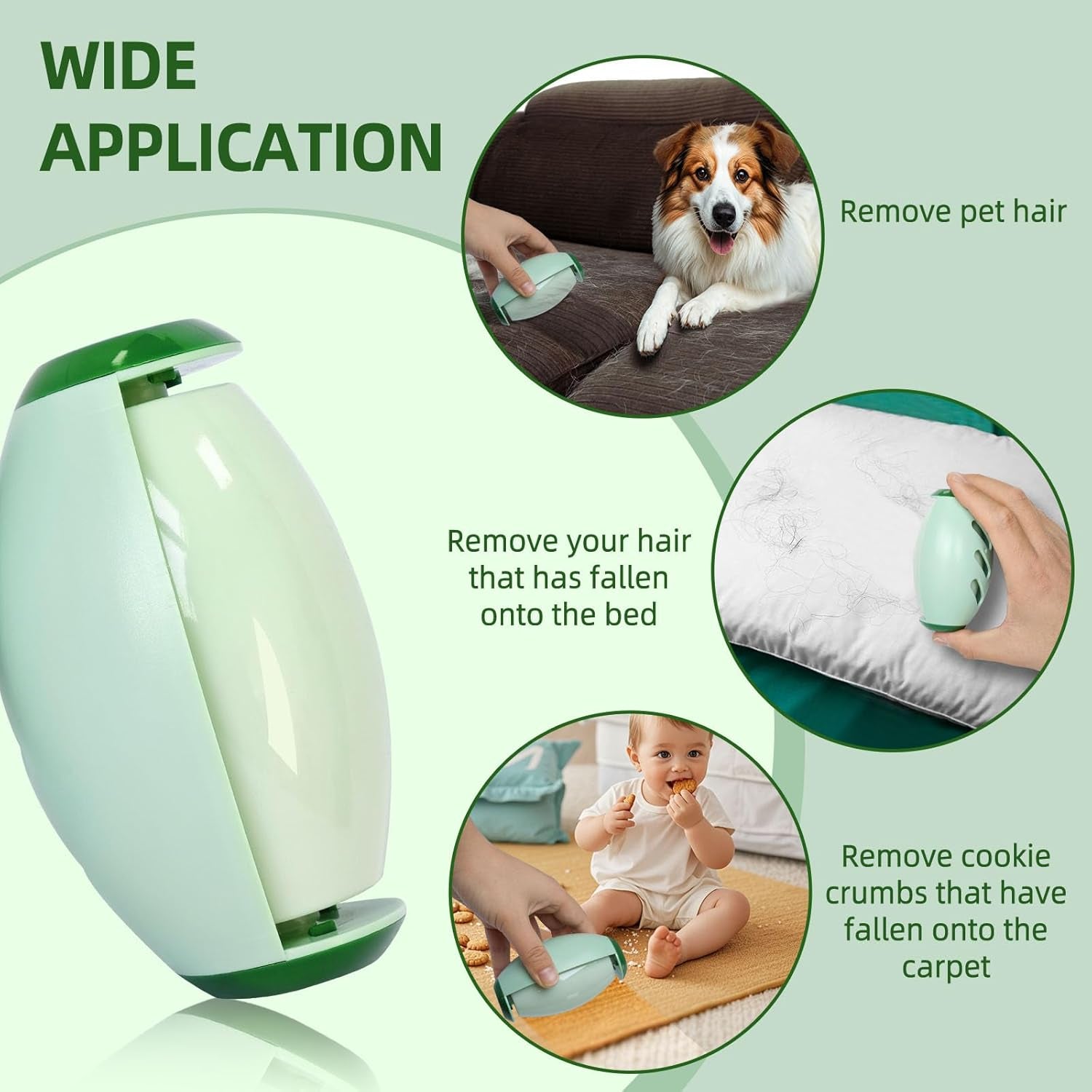 2 Pack Reusable Mini Lint Roller Pet Hair Remover Washable Sticky Cleaner