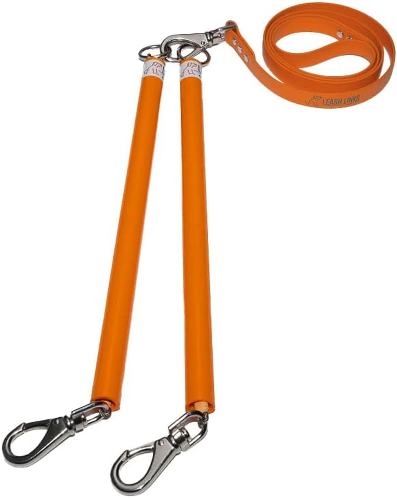 - Dual Dog Leash- NO Tangle Multiple Walker (Orange)