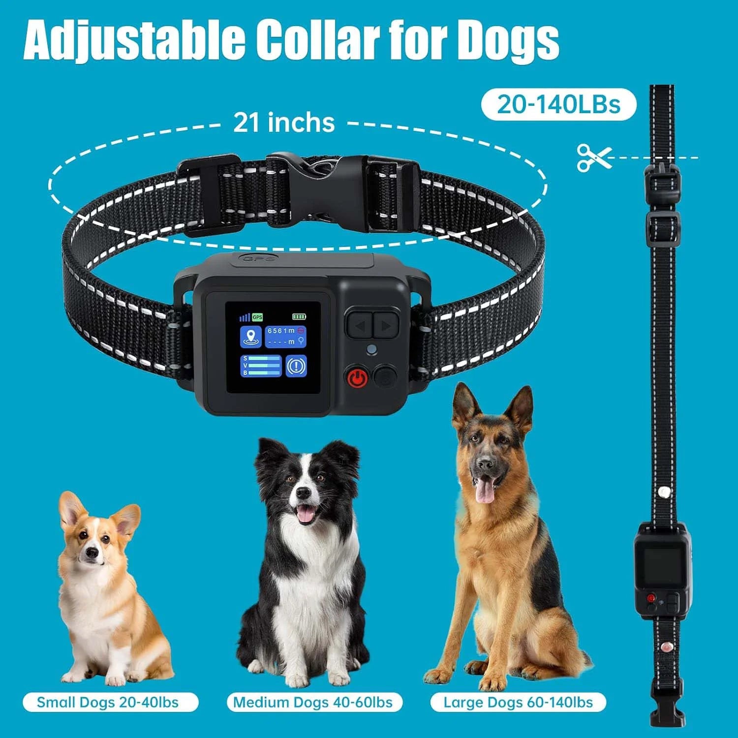 GPS Wireless Dog Fence System,  Electric Dog Collar Fence with Satellite GPS, Waterproof & Rechargeable, 3 Training Modes, 15~2200 Yards Range for Outdoor Pet Containment
