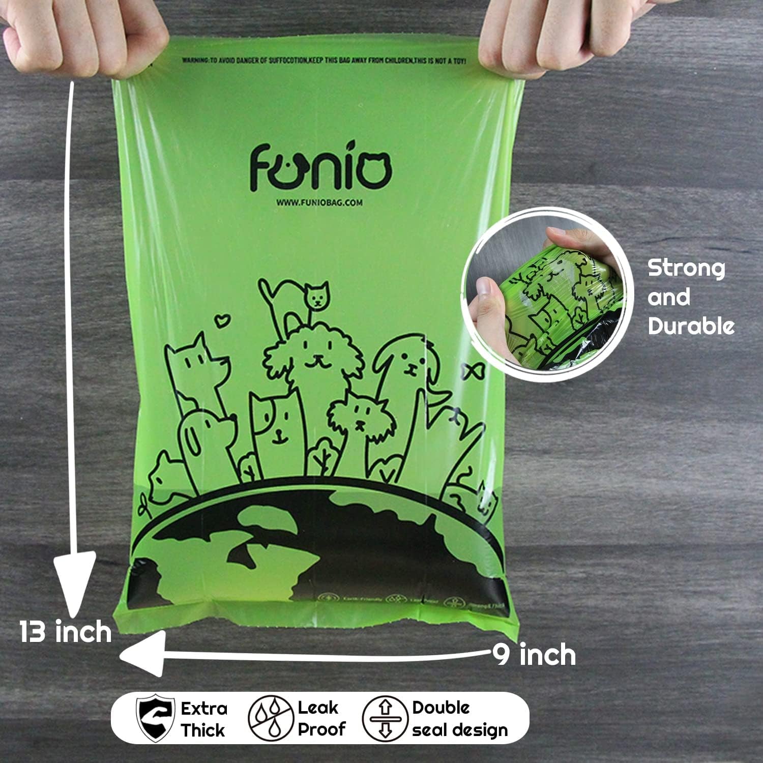 Funio 960 Count Scent Free Dog Poop Bags, Extra Thick and Leak Proof, Recyclable Packaging, Easy to Open and Dispose